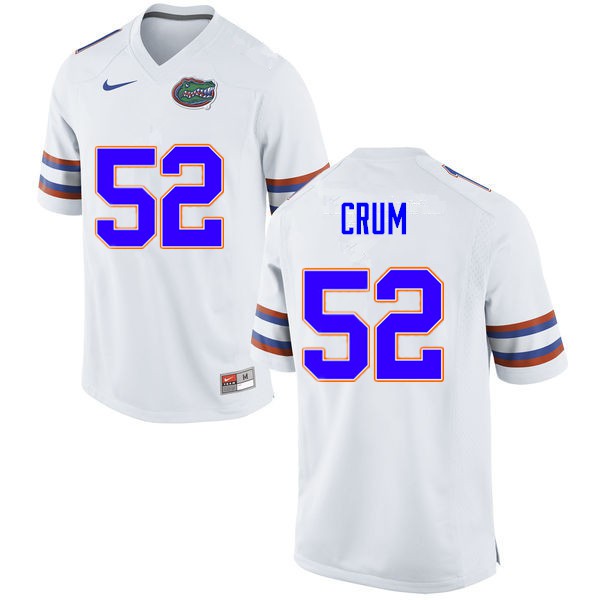 Men #52 Quaylin Crum Florida Gators College Football Jerseys White